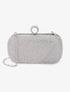 Minaudière à bords arrondis et strass - Argent - 1