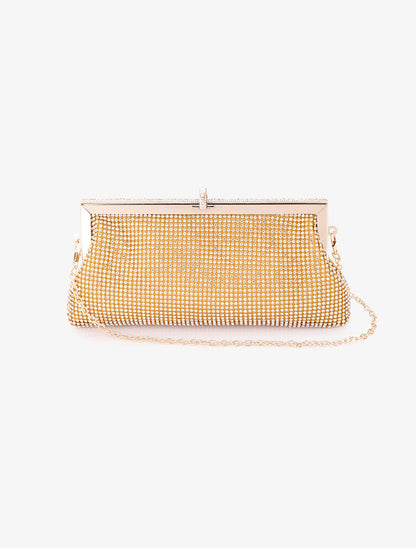 Pochette style bourse à strass - Or - 3