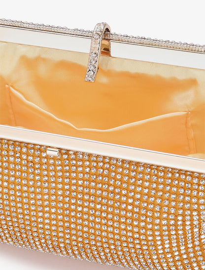Pochette style bourse à strass - Or - 4