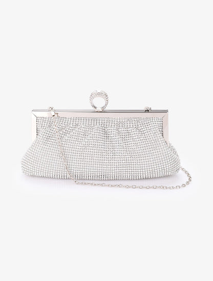 Pochette style bourse à strass et fermoir bague - Argent - 3