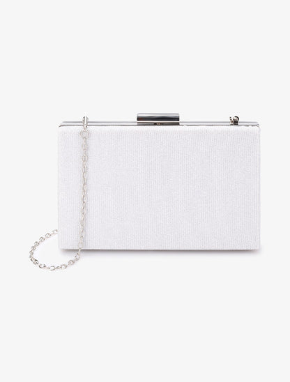 Minaudière rectangulaire à paillettes et fermoir bague - Argent - 1