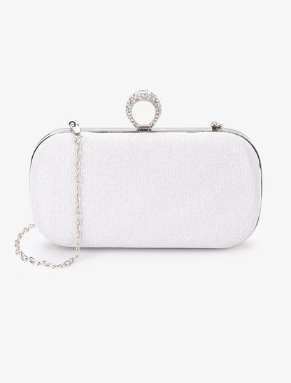 Minaudière à paillettes et fermoir bague - Argent - 1