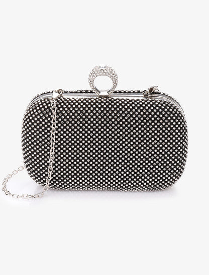 Minaudière à strass et fermoir bague - Noir - 5