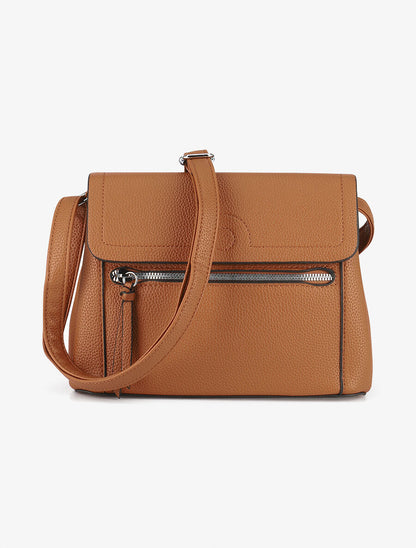 Sac bandoulière Alicia - Camel - 1