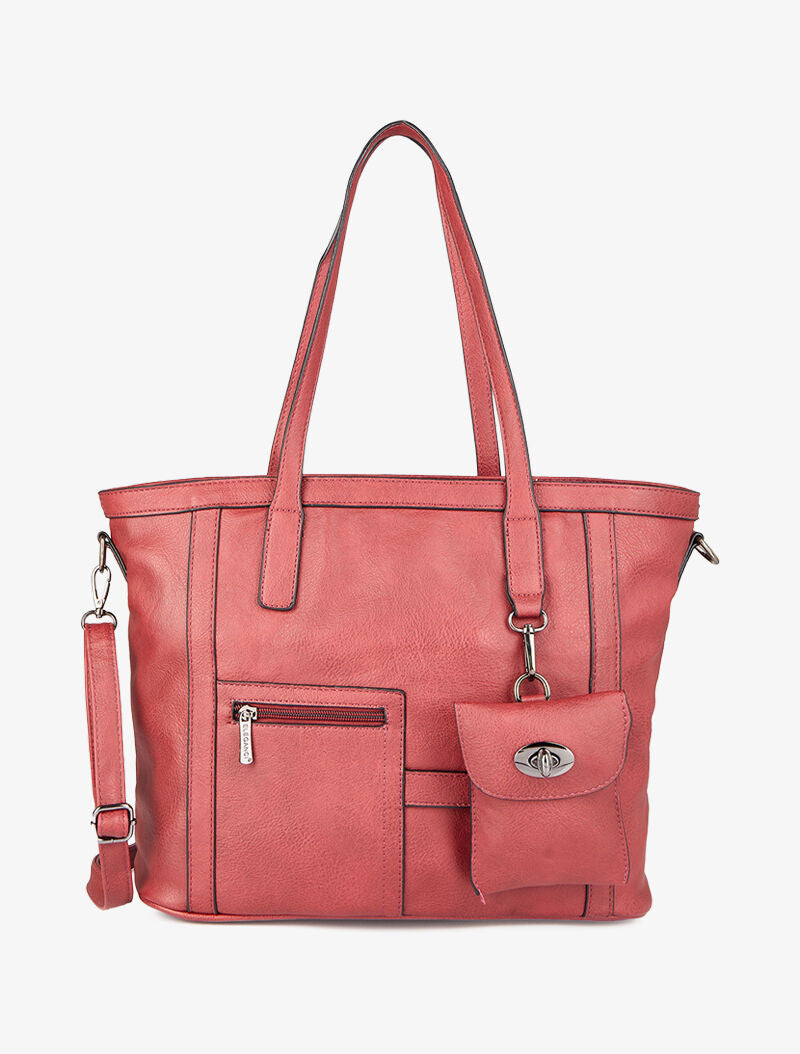 Sac cabas à pochette Melinda - Rouge - 1