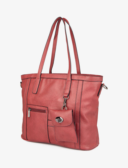 Sac cabas à pochette Melinda - Rouge - 2