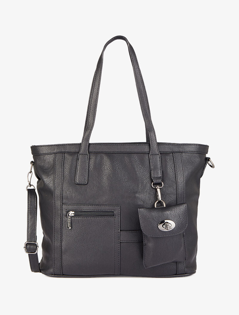 Sac cabas à pochette Melinda - Noir - 1
