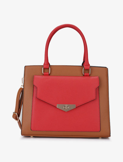 Sac à main Agathe - Camel/rouge - 6