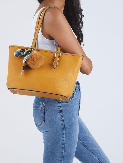 Sac cabas Justine - Jaune moutarde - 5