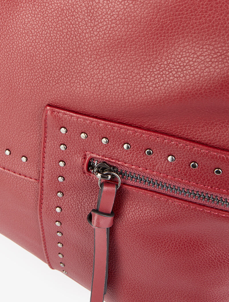 Sac cabas clouté Katia - Rouge - 4