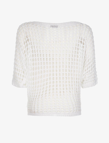 Pull filet et débardeur - blanc - 2