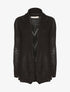 Gilet ouvert maille fine - noir - 1
