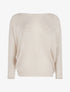 Pull chauve-souris mouliné - beige - 1
