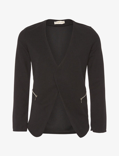 Veste ouverte asymétrique - noir - 1