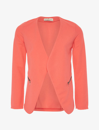 Veste ouverte asymétrique - corail - 3
