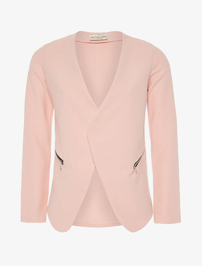 Veste ouverte asymétrique - rose - 3