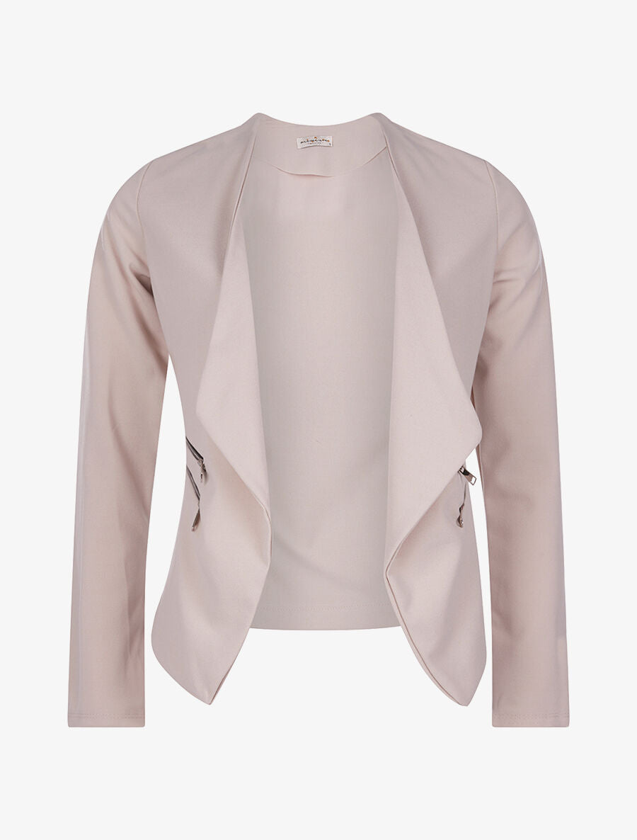 Veste poches à double zips - beige - 1