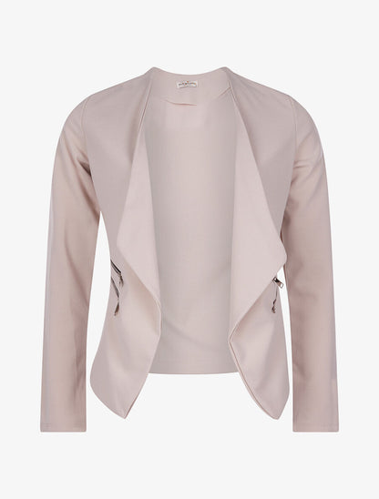 Veste poches à double zips - beige - 1