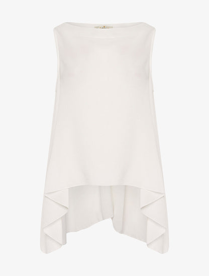 Blouse asymétrique dos long - blanc - 3