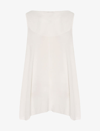 Blouse asymétrique dos long - blanc - 2