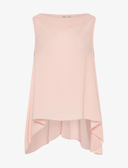 Blouse asymétrique dos long - rose - 1