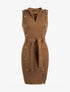 Robe daim ceinturée - marron - 3