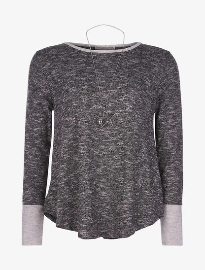 Pull manches grises - noir - 3