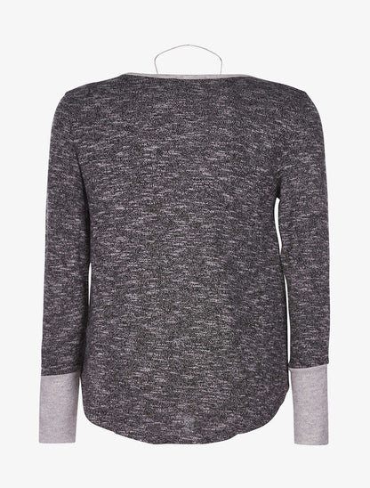 Pull manches grises - noir - 2