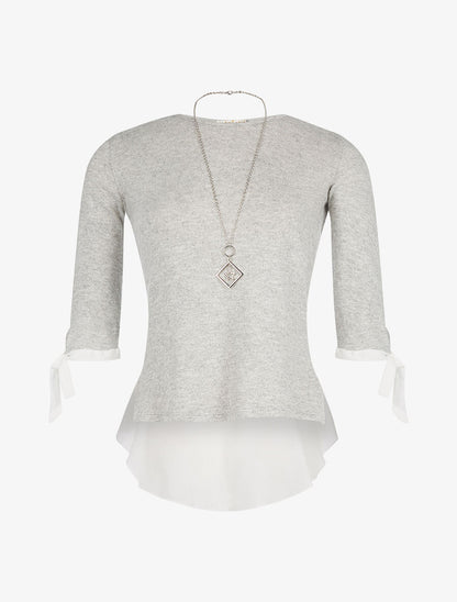 Pull dos voile - gris - 3