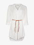 Robe chemise légère ceinturée - blanc - 1
