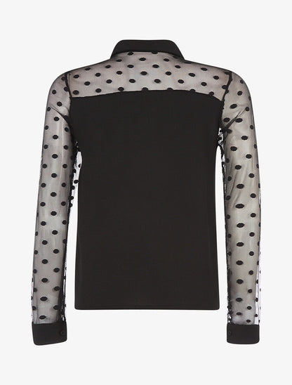 Chemises manches transparentes à pois - noir - 2