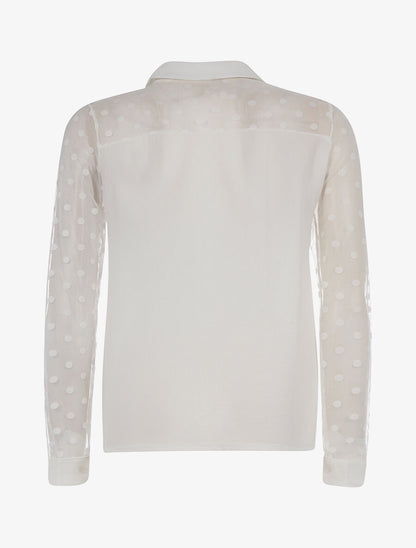 Chemises manches transparentes à pois - blanc - 2