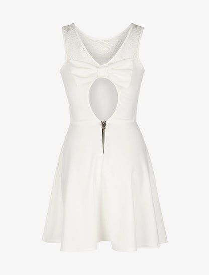 Robe gros flot au dos - blanc - 2