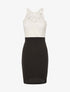 Robe col américain dentelle perlée - blanc - 3