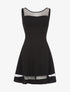 Robe évasée buste transparent - noir - 3
