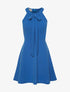 Robe évasée à col américain - bleu - 1