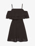 Robe encolure volantée - noir - 1
