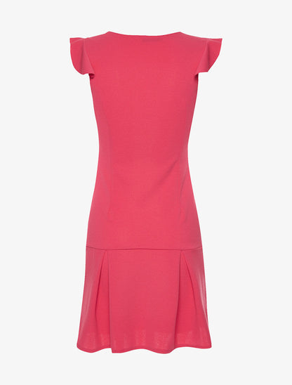 Robe zippée et volants - fushia - 2