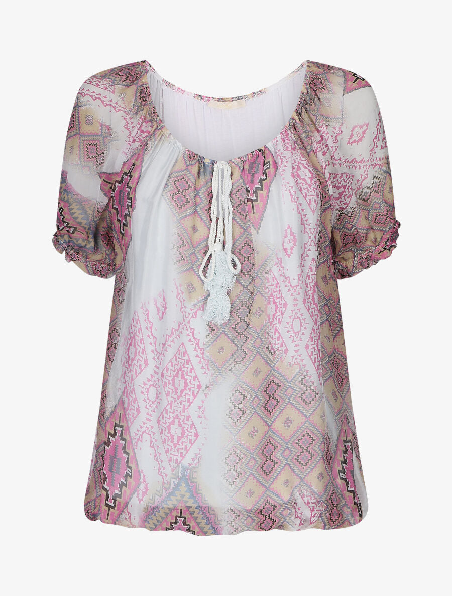 Blouse motifs persans  - ciel - 4