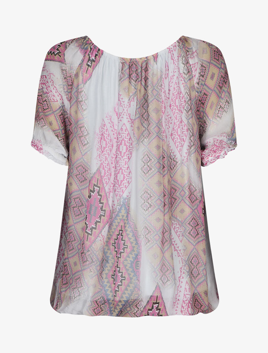Blouse motifs persans  - ciel - 2