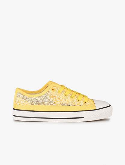Tennis style crochet et sequins - Jaune - 2