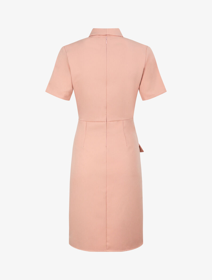 Robe portefeuille à manches courtes - Rose - 2