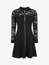 Robe patineuse unie à manches dentelle - Noir - 1