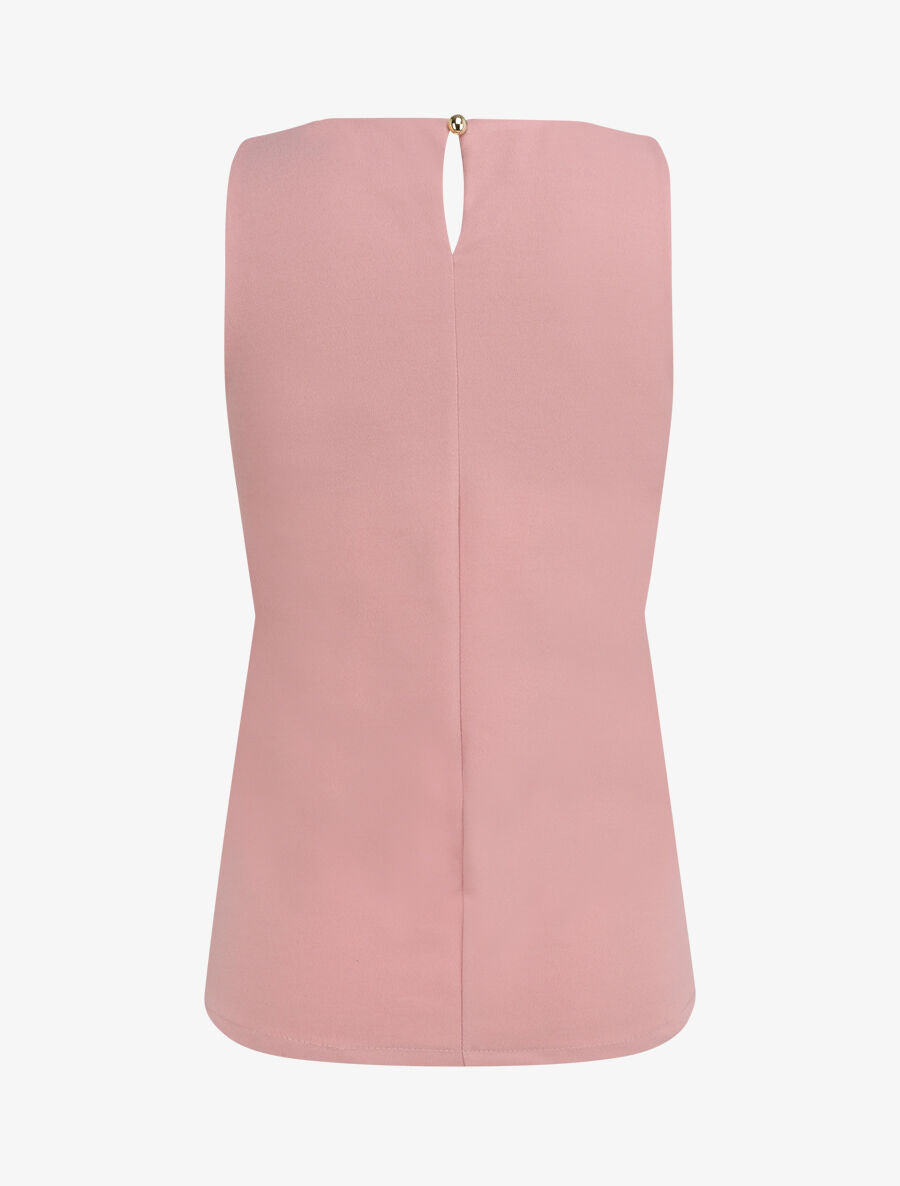 Top droit sans manches à col lanières - Rose poudré - 2