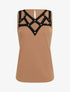 Top droit sans manches à col lanières - Beige - 5