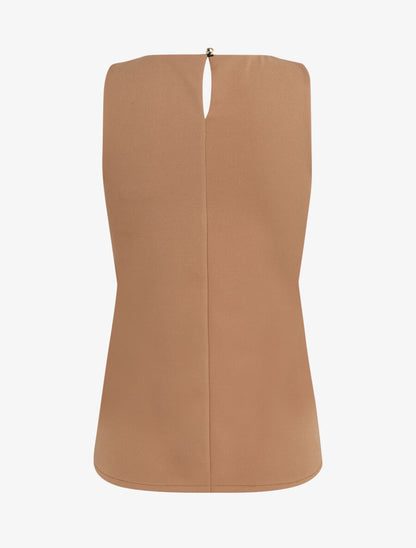 Top droit sans manches à col lanières - Beige - 2