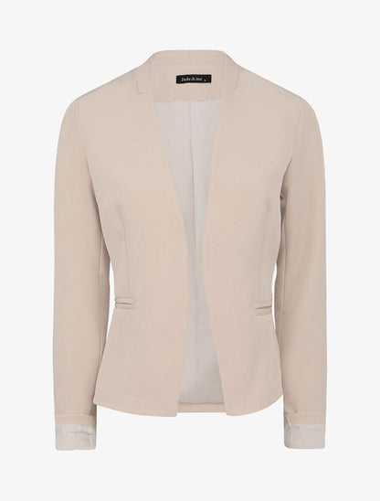 Veste unie ajustée - Beige - 1