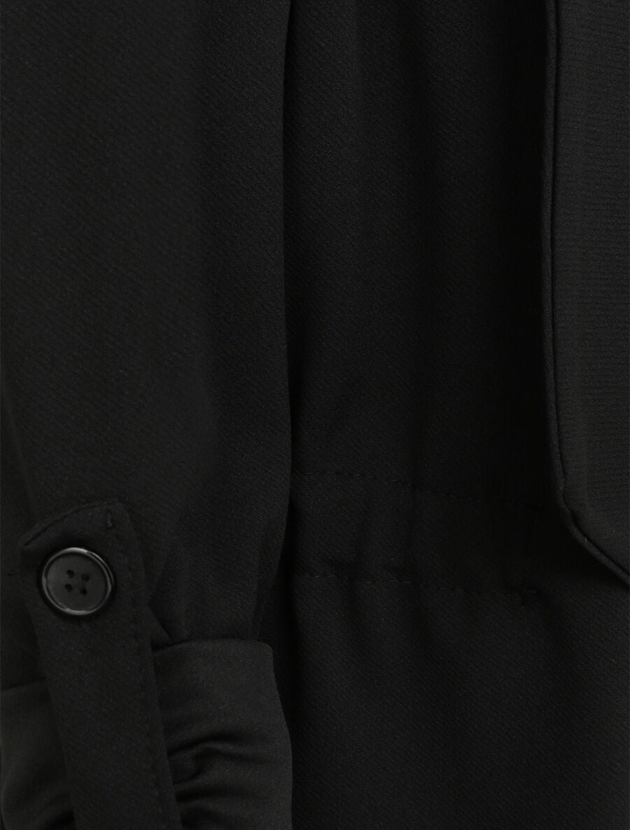 Trench droit mi-long uni - Noir - 3