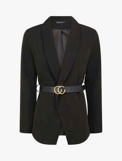 Blazer droit uni - Noir - 4