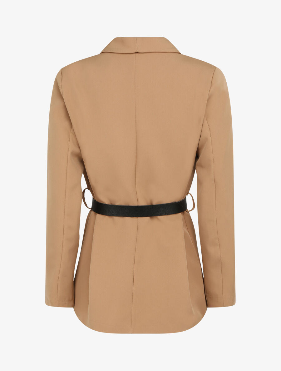 Blazer droit uni - Beige - 2